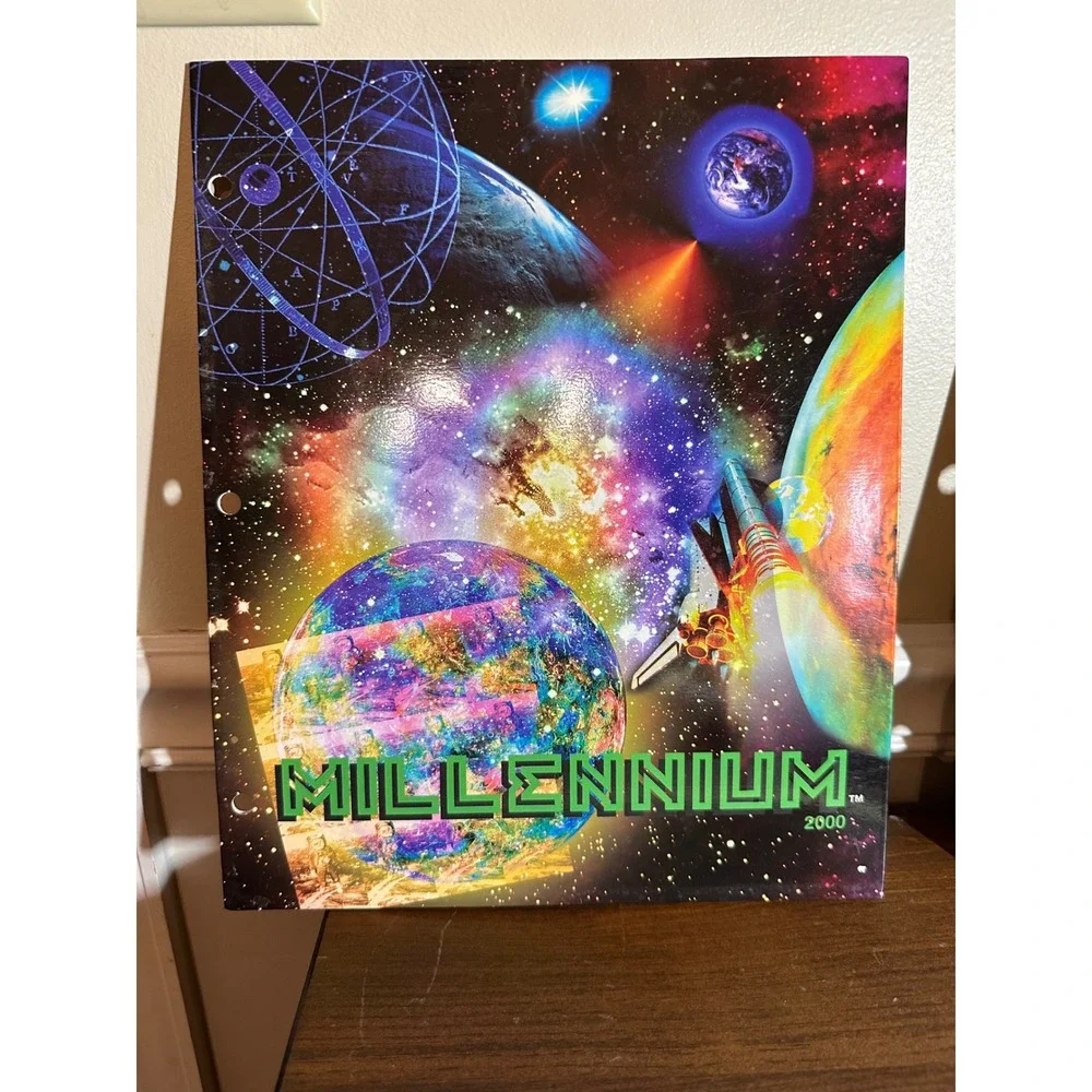 Vintage 2000 Millennium Space Folders Roaring Spring Y2K Retro School 2pk
